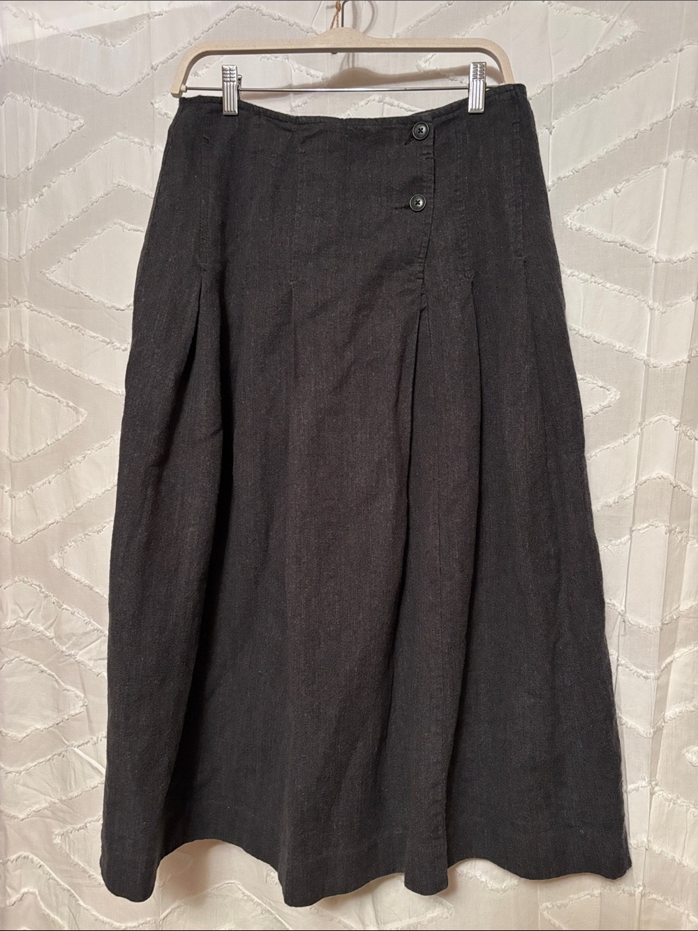 Vintage Women's dark grey A-Line Button-Accent Skirt